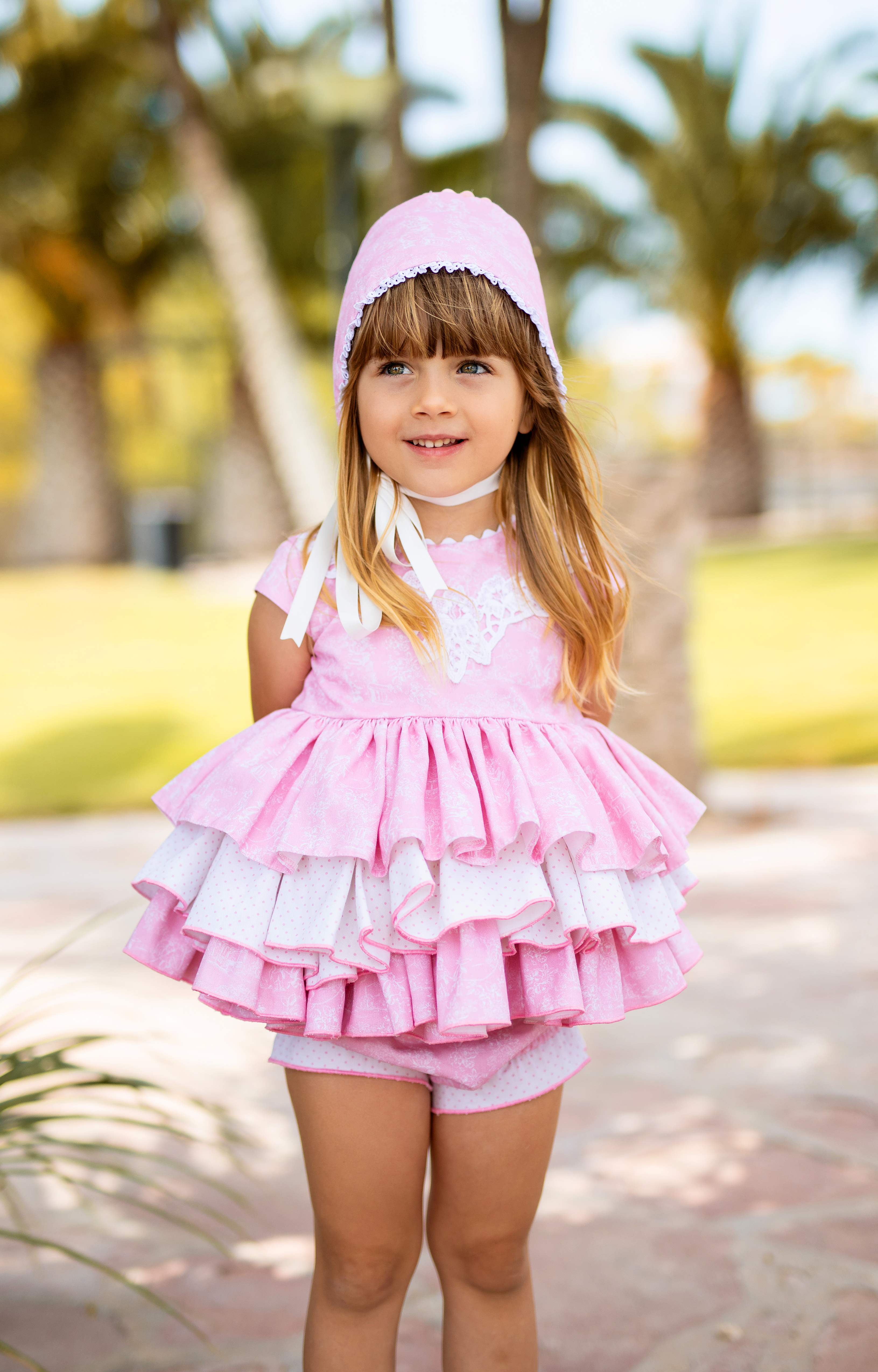 Madisson pink baby dress with knickers